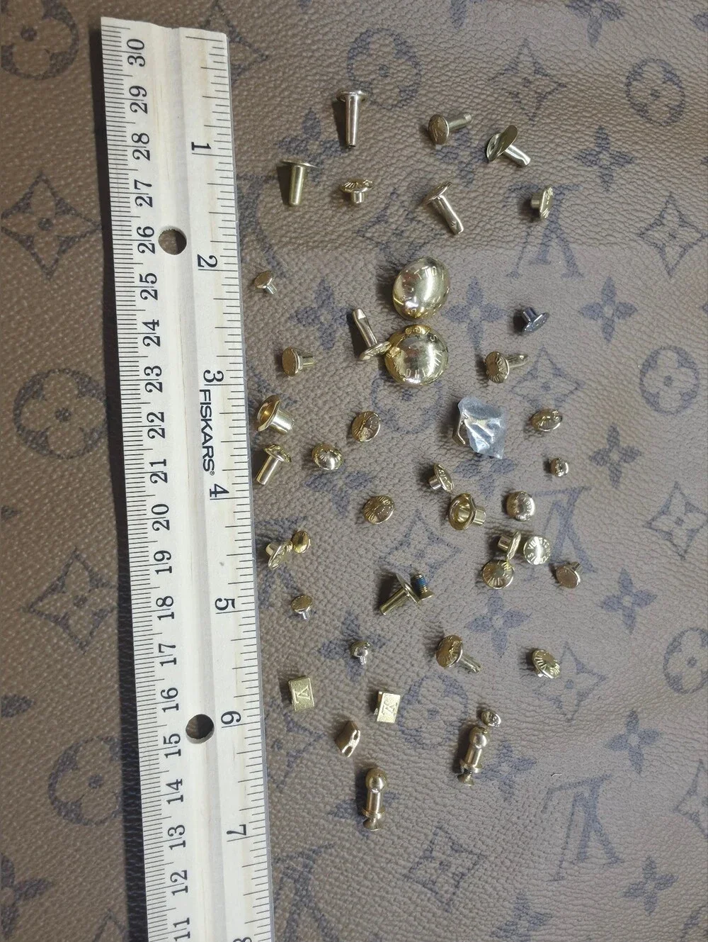 Louis Vuitton Gold Metal Stud and rivets Hardware Assortment